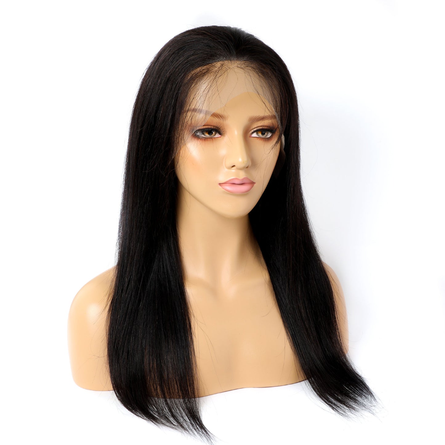 Perruque en cheveux humains naturels avec dentelle, qualité 9a, cheveux lisses