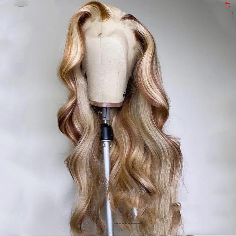 Perruque de cheveux humains couleur blond brun Nabea Uty