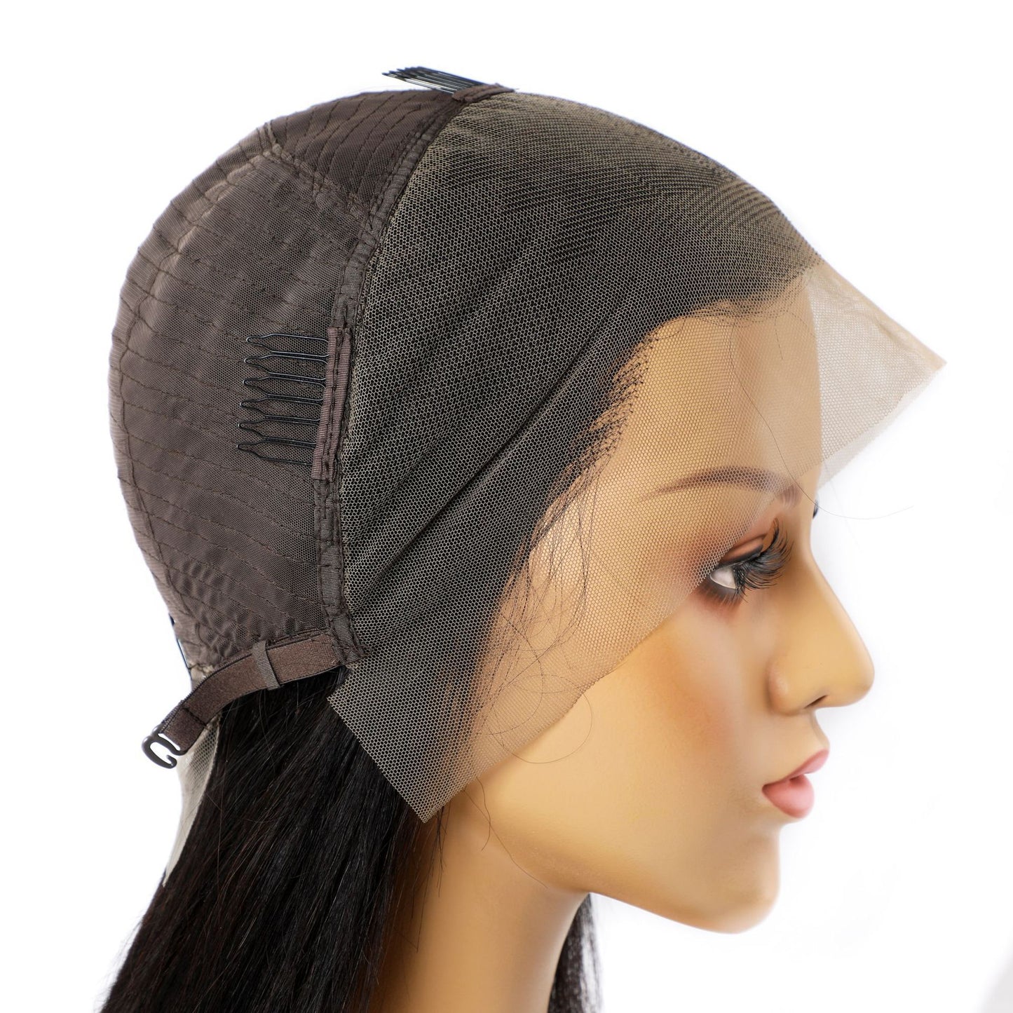 Perruque en cheveux humains naturels avec dentelle, qualité 9a, cheveux lisses