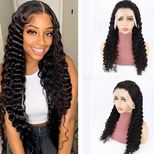 Perruque Lace Front Wig Deep Wave en cheveux humains
