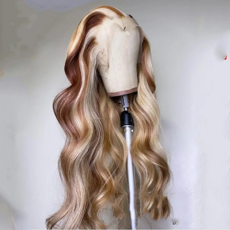 Perruque de cheveux humains couleur blond brun Nabea Uty