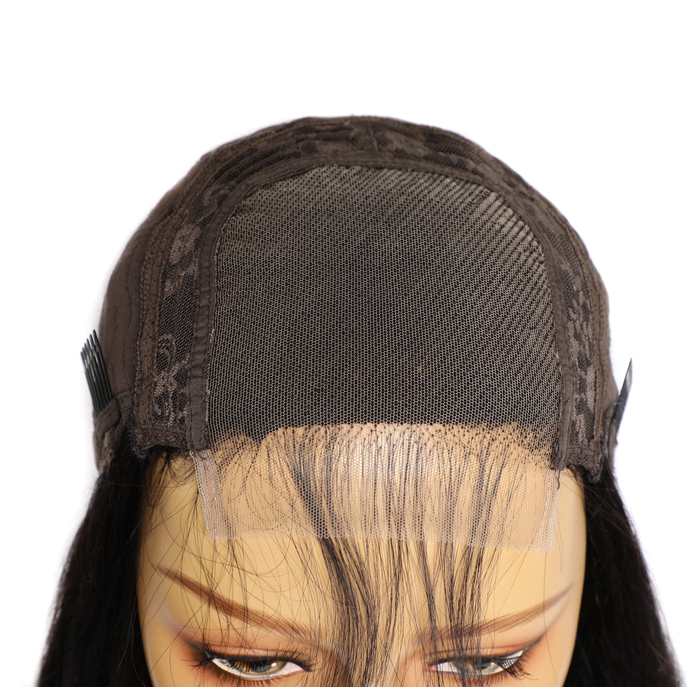 Perruque en cheveux humains naturels avec dentelle, qualité 9a, cheveux lisses