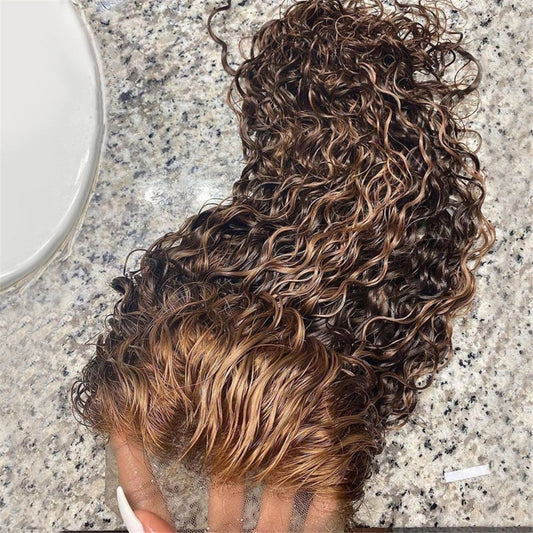Coiffe en cheveux naturels avec dentelle frontale